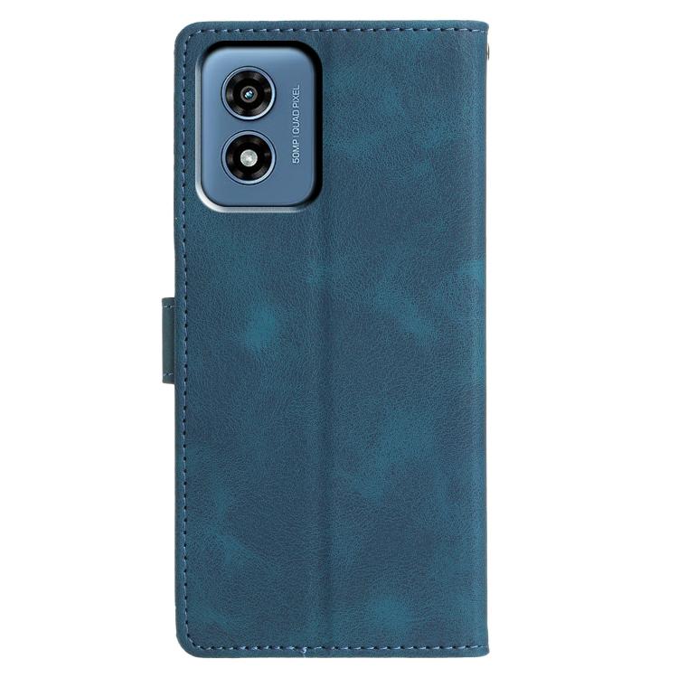For Motorola Moto G Play 2024 Triangles Embossed Leather Phone Case