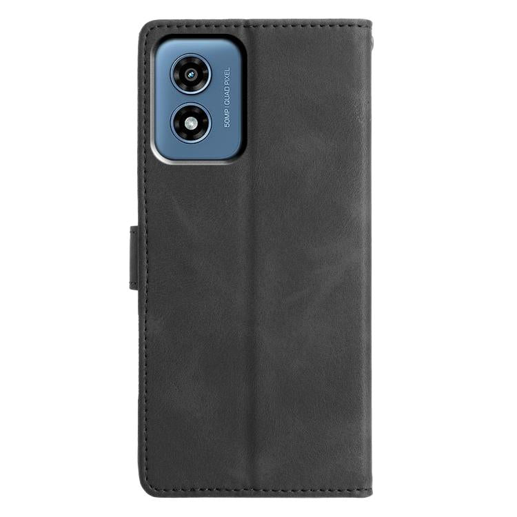 For Motorola Moto G Play 2024 Triangles Embossed Leather Phone Case