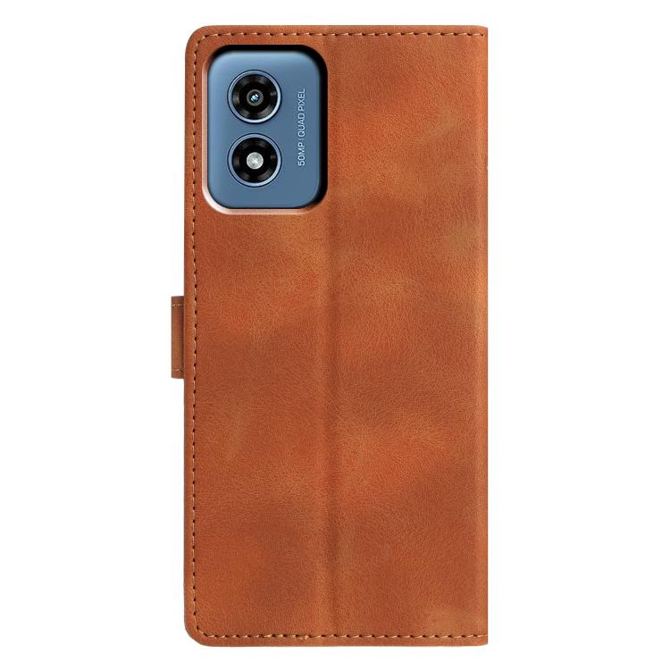 For Motorola Moto G Play 2024 Triangles Embossed Leather Phone Case