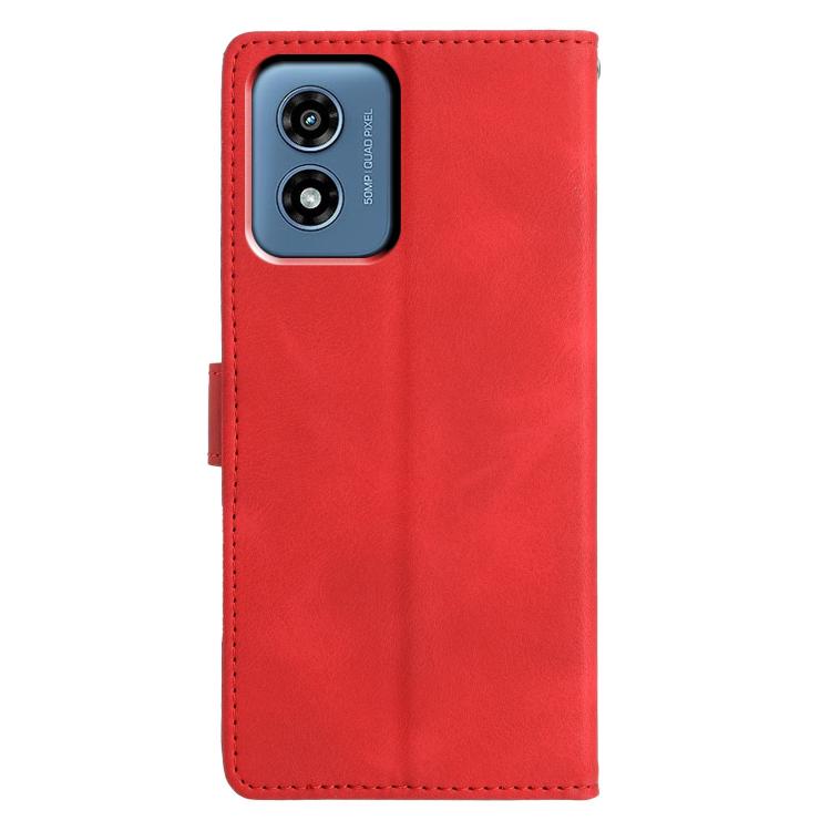For Motorola Moto G Play 2024 Triangles Embossed Leather Phone Case