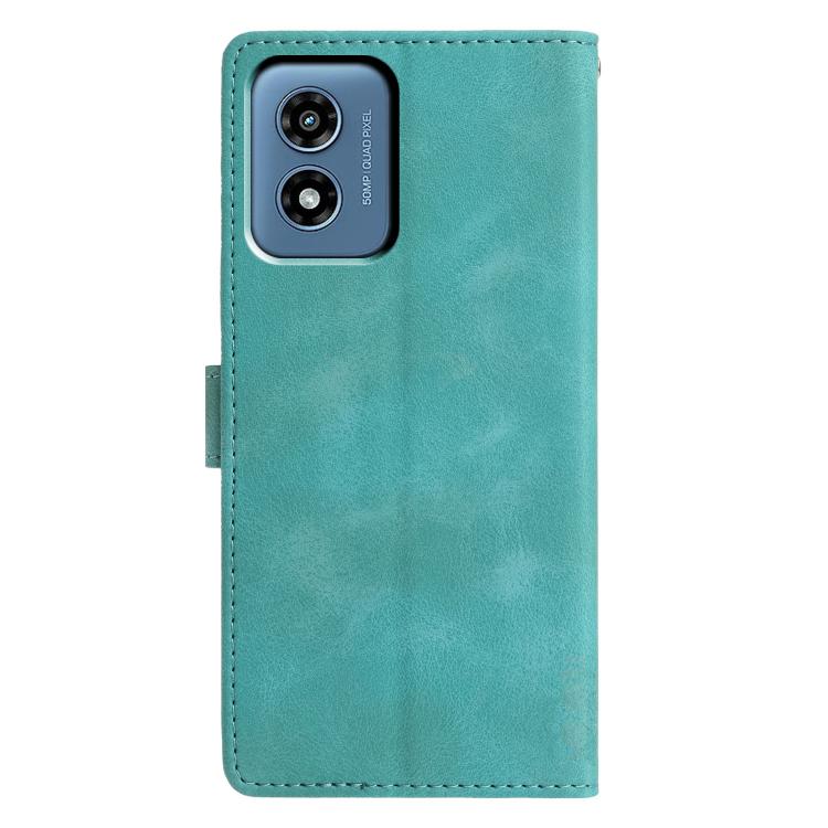 For Motorola Moto G Play 2024 Triangles Embossed Leather Phone Case