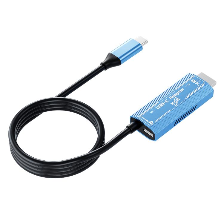 YCE-V286 Type-C to PD3.0 and HDMI 8K Adapter Cable - Blue