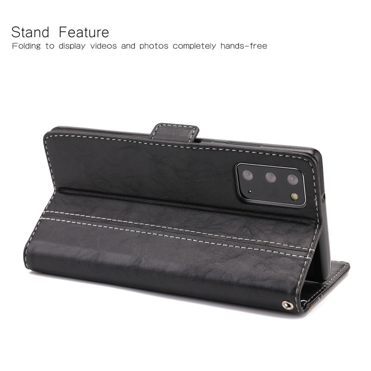 For Samsung Galaxy Note 20 Retro Texture Contrast Color Splicing Horizontal Flip TPU + PU Leather Case with Card Slots & Holder & Wallet