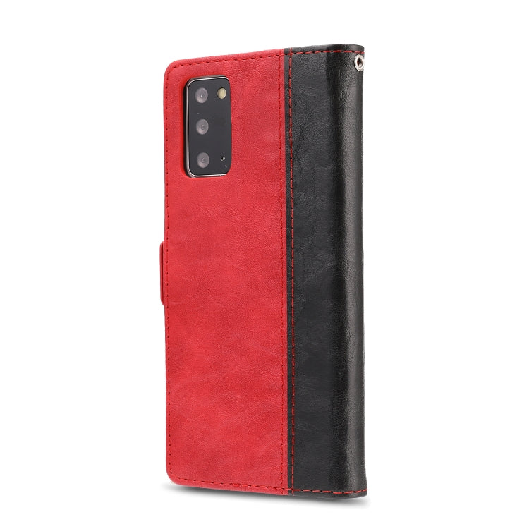For Samsung Galaxy Note 20 Retro Texture Contrast Color Splicing Horizontal Flip TPU + PU Leather Case with Card Slots & Holder & Wallet