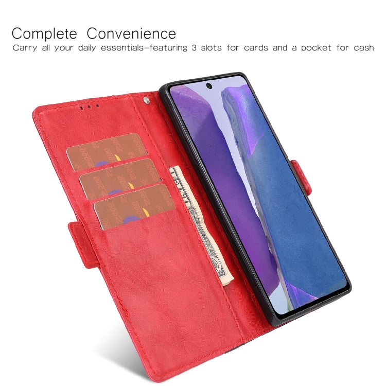 For Samsung Galaxy Note 20 Retro Texture Contrast Color Splicing Horizontal Flip TPU + PU Leather Case with Card Slots & Holder & Wallet
