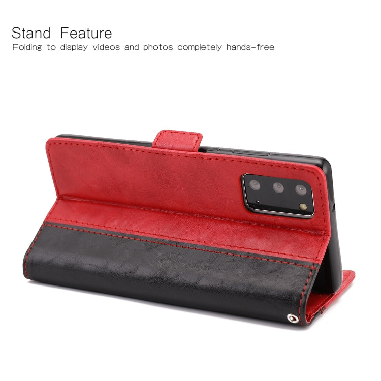 For Samsung Galaxy Note 20 Retro Texture Contrast Color Splicing Horizontal Flip TPU + PU Leather Case with Card Slots & Holder & Wallet