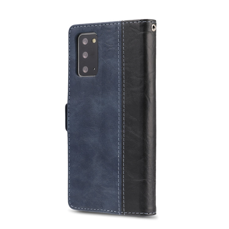 For Samsung Galaxy Note 20 Retro Texture Contrast Color Splicing Horizontal Flip TPU + PU Leather Case with Card Slots & Holder & Wallet