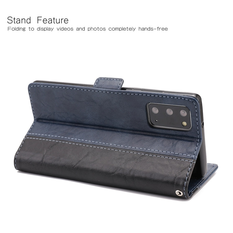 For Samsung Galaxy Note 20 Retro Texture Contrast Color Splicing Horizontal Flip TPU + PU Leather Case with Card Slots & Holder & Wallet