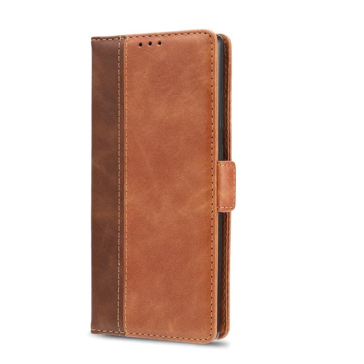 For Samsung Galaxy Note 20 Retro Texture Contrast Color Splicing Horizontal Flip TPU + PU Leather Case with Card Slots & Holder & Wallet