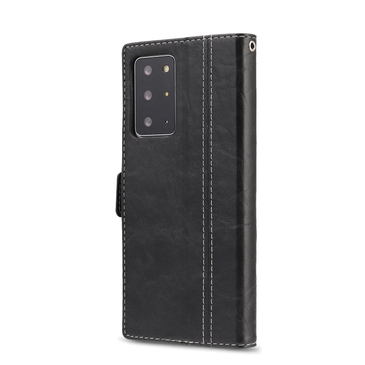 For Samsung Galaxy Note 20 Ultra Retro Texture Contrast Color Splicing Horizontal Flip TPU + PU Leather Case with Card Slots & Holder & Wallet