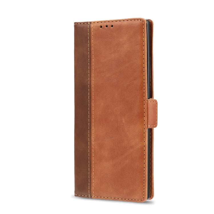 For Samsung Galaxy Note 20 Ultra Retro Texture Contrast Color Splicing Horizontal Flip TPU + PU Leather Case with Card Slots & Holder & Wallet
