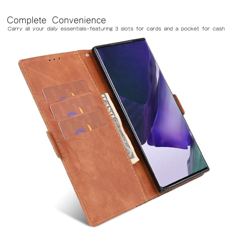 For Samsung Galaxy Note 20 Ultra Retro Texture Contrast Color Splicing Horizontal Flip TPU + PU Leather Case with Card Slots & Holder & Wallet
