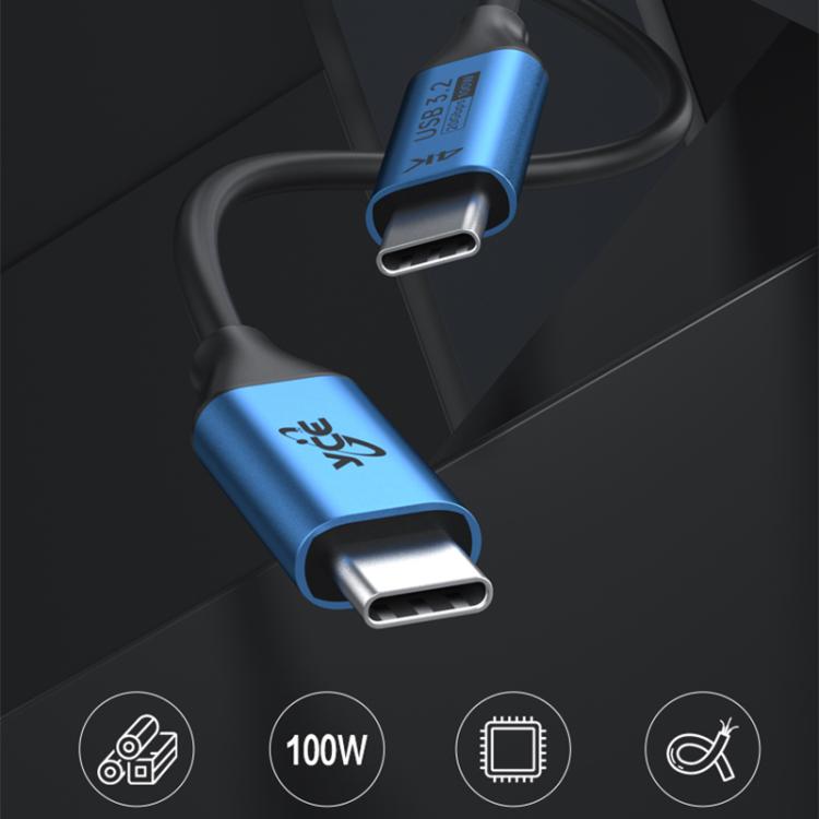 YCE-V292B 100W Type-C to Type-C with E-marker Full Function Data Cable, Length: 1.8m - Blue
