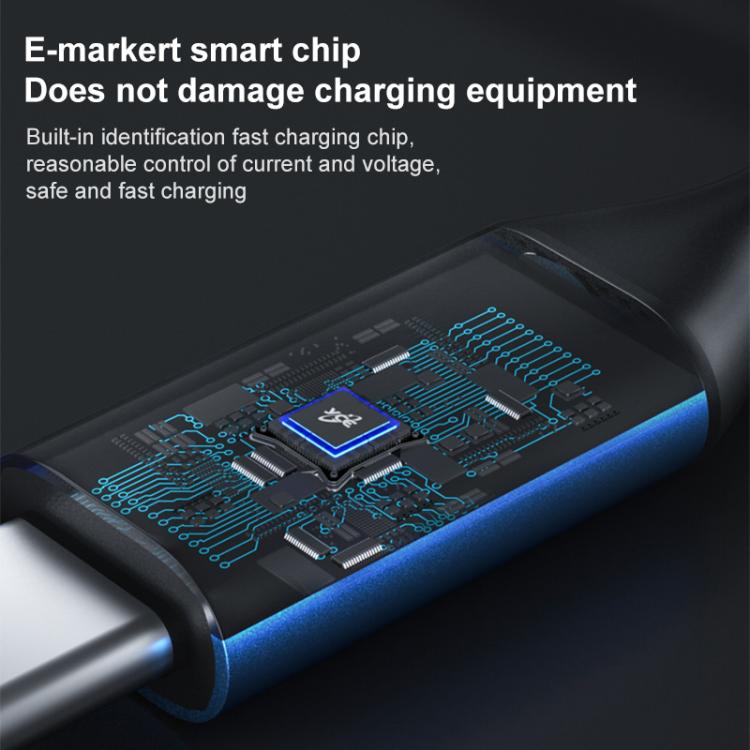 YCE-V292B 100W Type-C to Type-C with E-marker Full Function Data Cable, Length: 1.8m - Blue