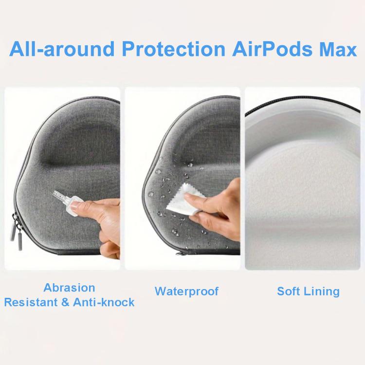 For AirPods Max 2 / AirPods Max Headset Storage Bag Waterproof Hard Shell Protective Case - Grey