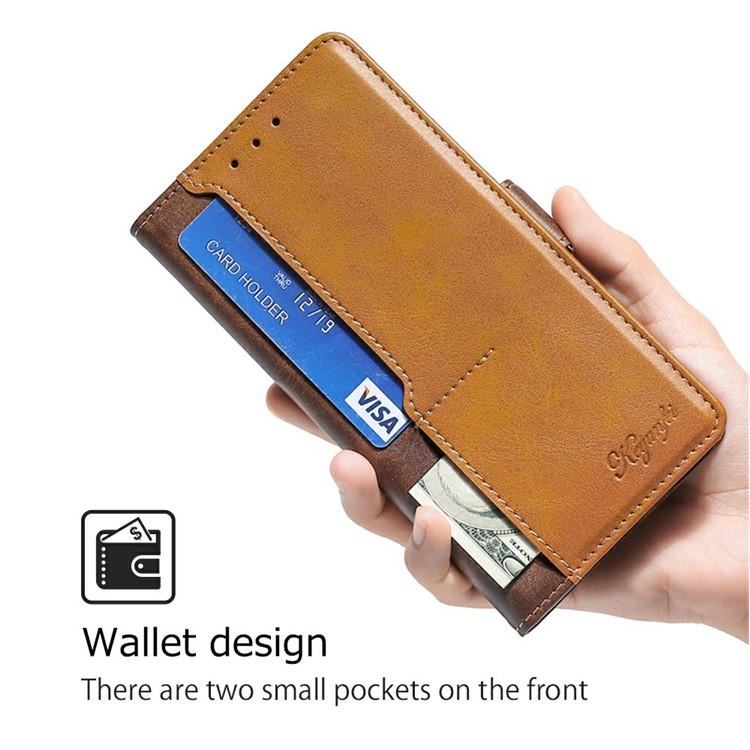 For Redmi Note 14 4G 164.84mm Contrast Color Side Buckle Leather Phone Case