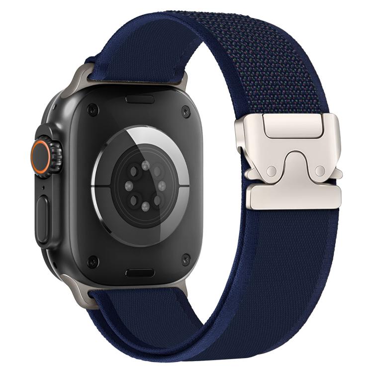 For Apple Watch 46mm / 49mm / 45mm / 44mm xDfind Titanium Buckle Snap Button Loop Nylon Watch Band
