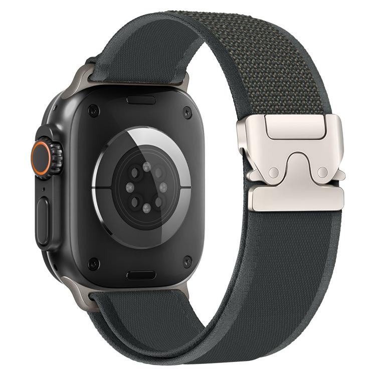 For Apple Watch 46mm / 49mm / 45mm / 44mm xDfind Titanium Buckle Snap Button Loop Nylon Watch Band