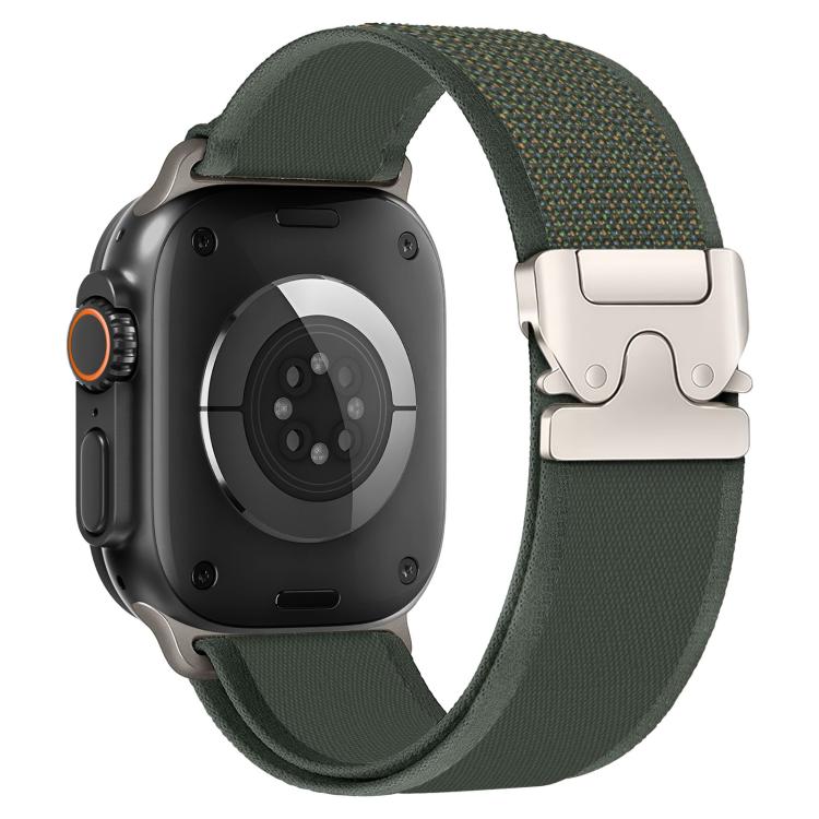 For Apple Watch 46mm / 49mm / 45mm / 44mm xDfind Titanium Buckle Snap Button Loop Nylon Watch Band