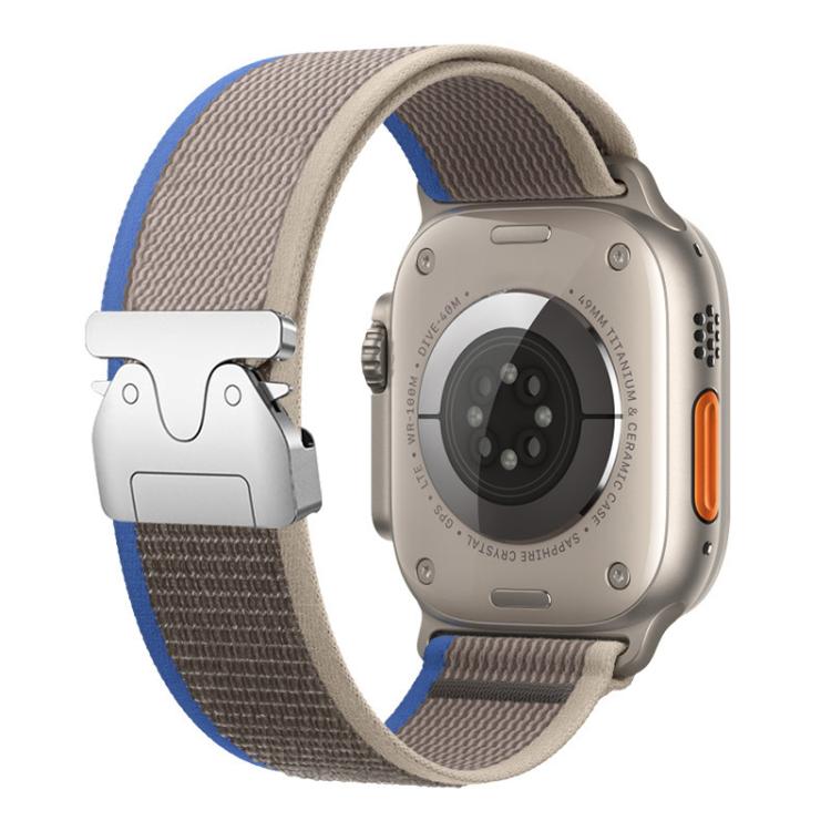 For Apple Watch 46mm / 49mm / 45mm / 44mm xDfind Titanium Buckle Snap Button Loop Nylon Watch Band