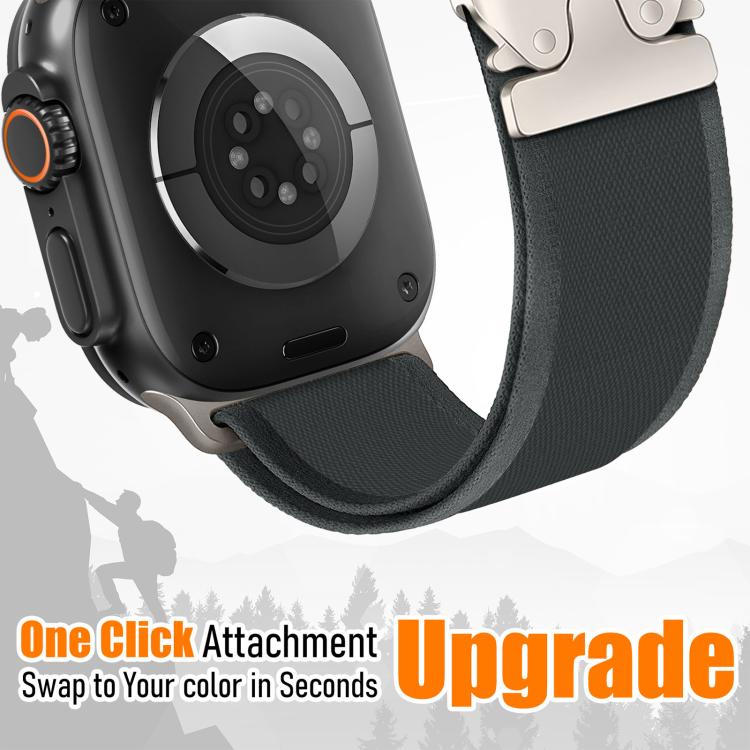 For Apple Watch 46mm / 49mm / 45mm / 44mm xDfind Titanium Buckle Snap Button Loop Nylon Watch Band