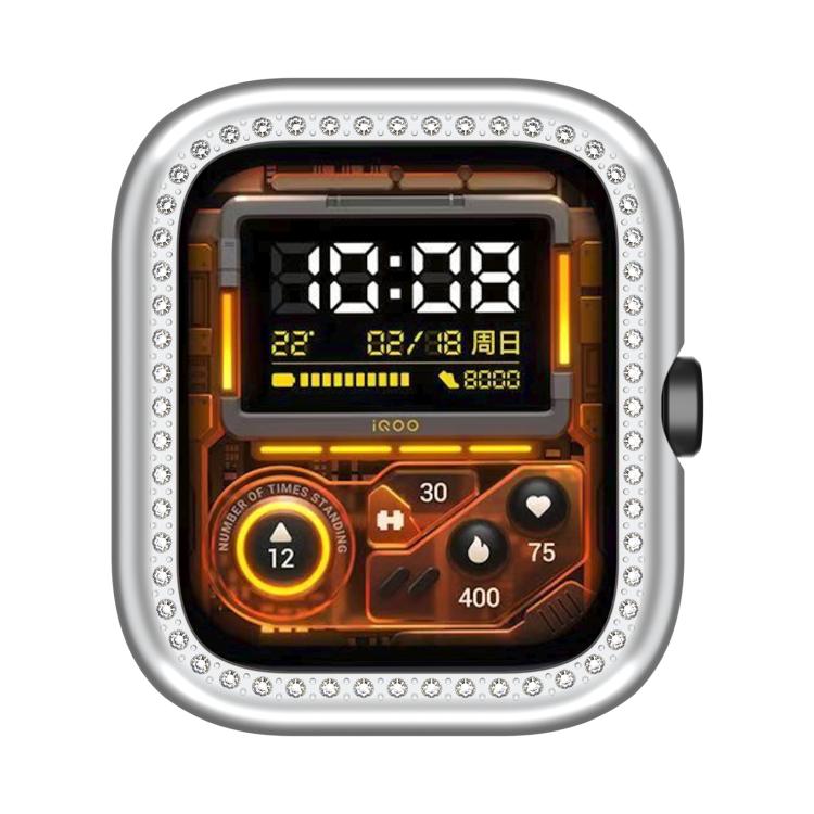 For vivo Watch GT Diamond Half Coverage Hollow PC Watch Protective Case
