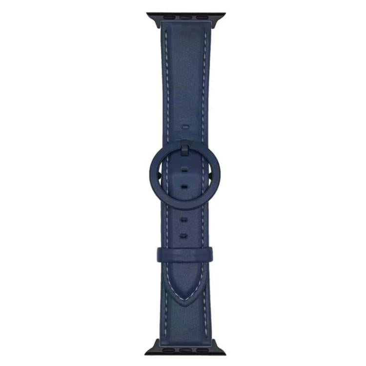 For Apple Watch 46mm / 49mm / 45mm / 44mm xDfind Round Buckle Leather Watch Band