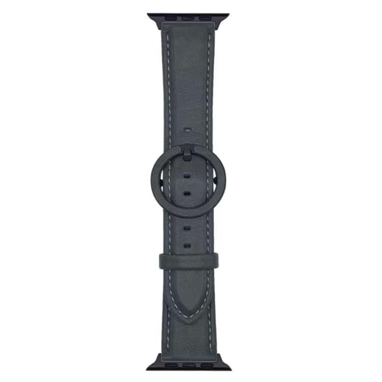 For Apple Watch 46mm / 49mm / 45mm / 44mm xDfind Round Buckle Leather Watch Band
