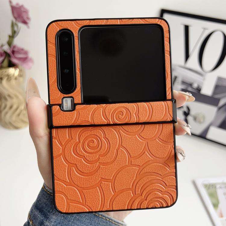 For Huawei Pura X Three-stage Impression Camellia Pattern Protective Phone Case