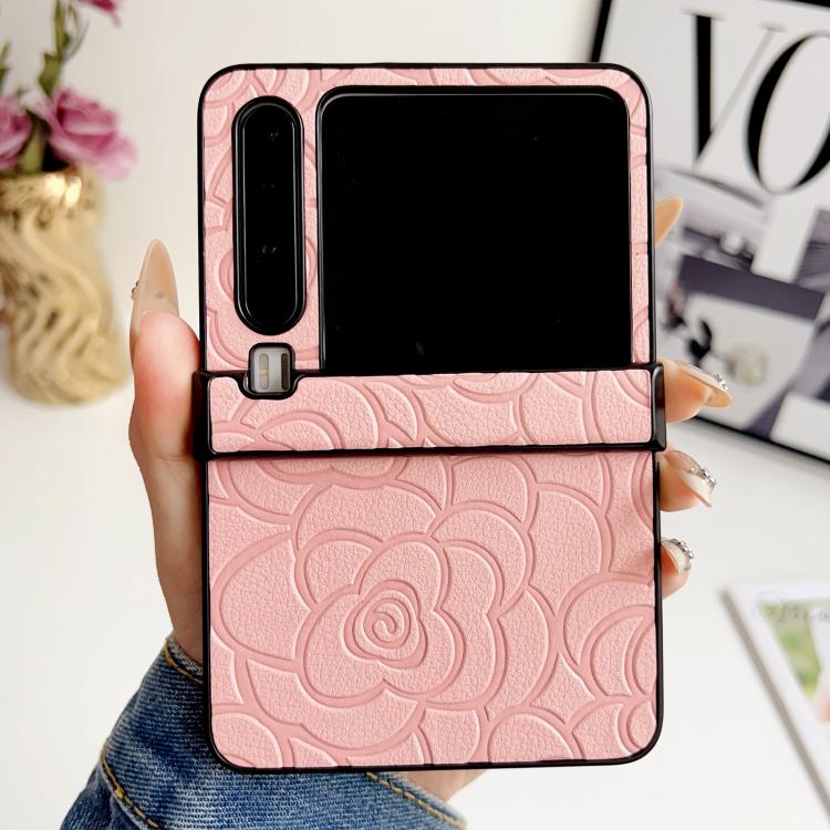 For Huawei Pura X Three-stage Impression Camellia Pattern Protective Phone Case