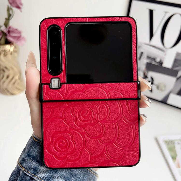 For Huawei Pura X Three-stage Impression Camellia Pattern Protective Phone Case