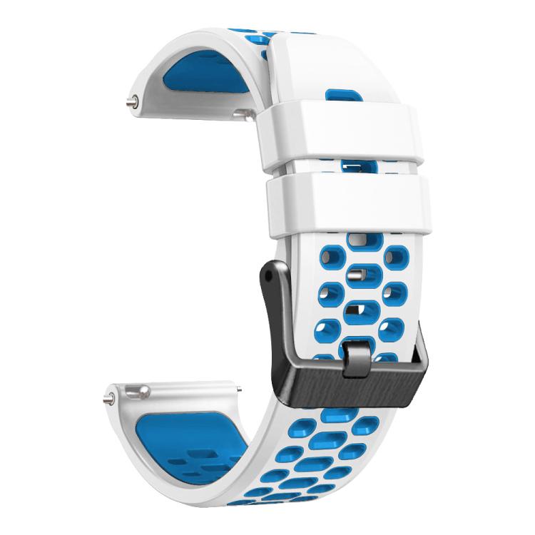 22mm Three-row Hole Breathable Two Color Silicone Watch Band