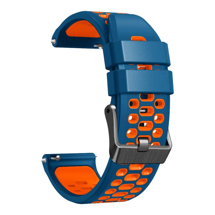 22mm Three-row Hole Breathable Two Color Silicone Watch Band