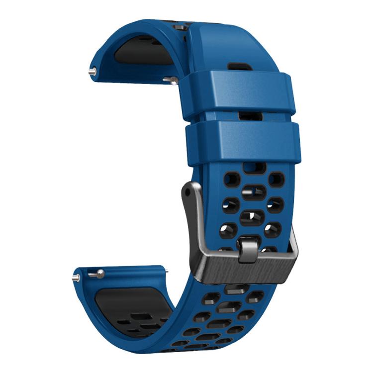 22mm Three-row Hole Breathable Two Color Silicone Watch Band