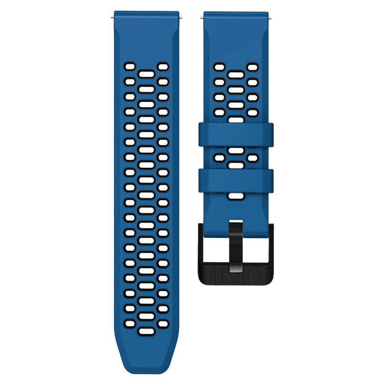 22mm Three-row Hole Breathable Two Color Silicone Watch Band