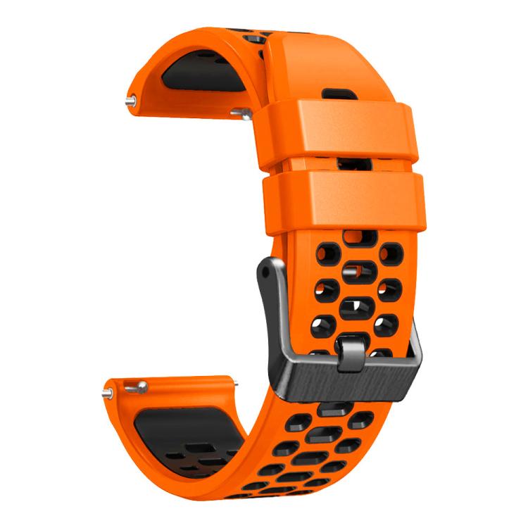 22mm Three-row Hole Breathable Two Color Silicone Watch Band