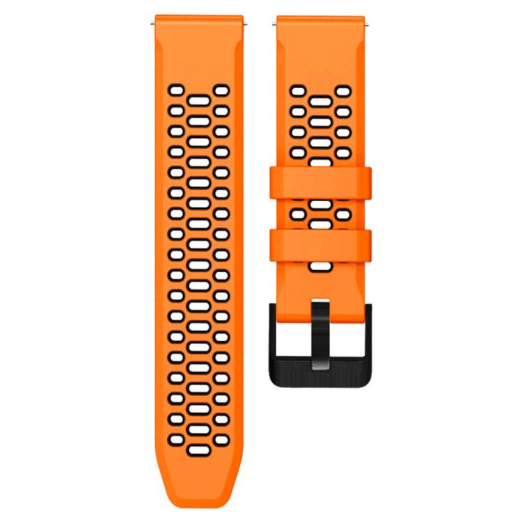 22mm Three-row Hole Breathable Two Color Silicone Watch Band