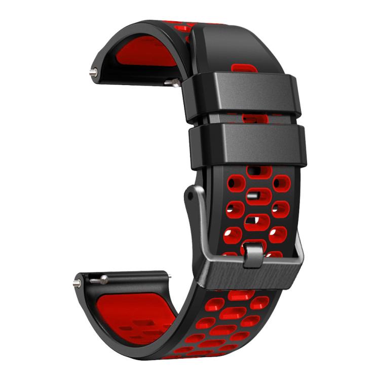 22mm Three-row Hole Breathable Two Color Silicone Watch Band