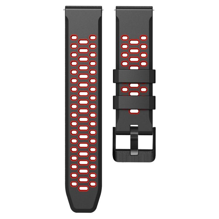 22mm Three-row Hole Breathable Two Color Silicone Watch Band