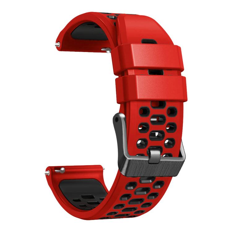 22mm Three-row Hole Breathable Two Color Silicone Watch Band
