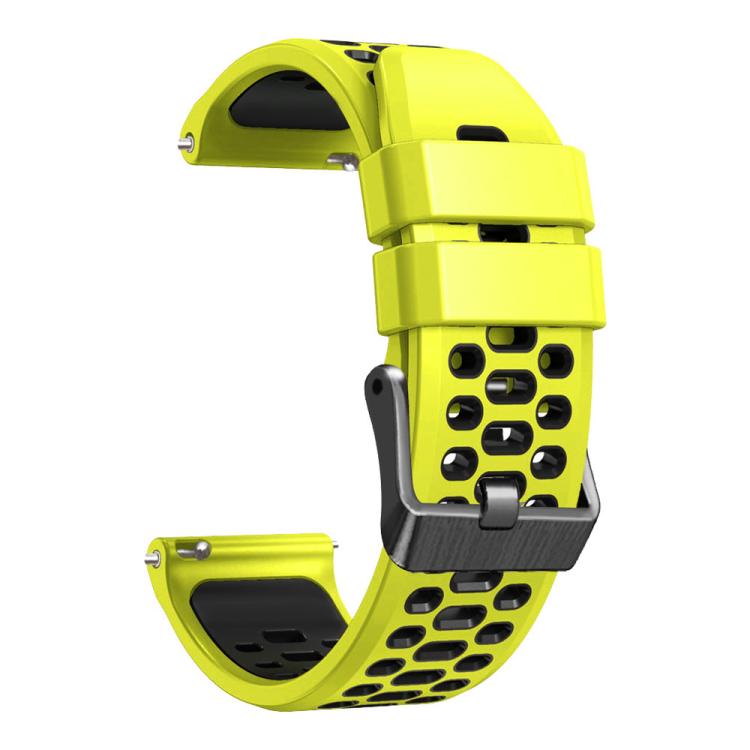 22mm Three-row Hole Breathable Two Color Silicone Watch Band