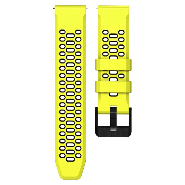 22mm Three-row Hole Breathable Two Color Silicone Watch Band