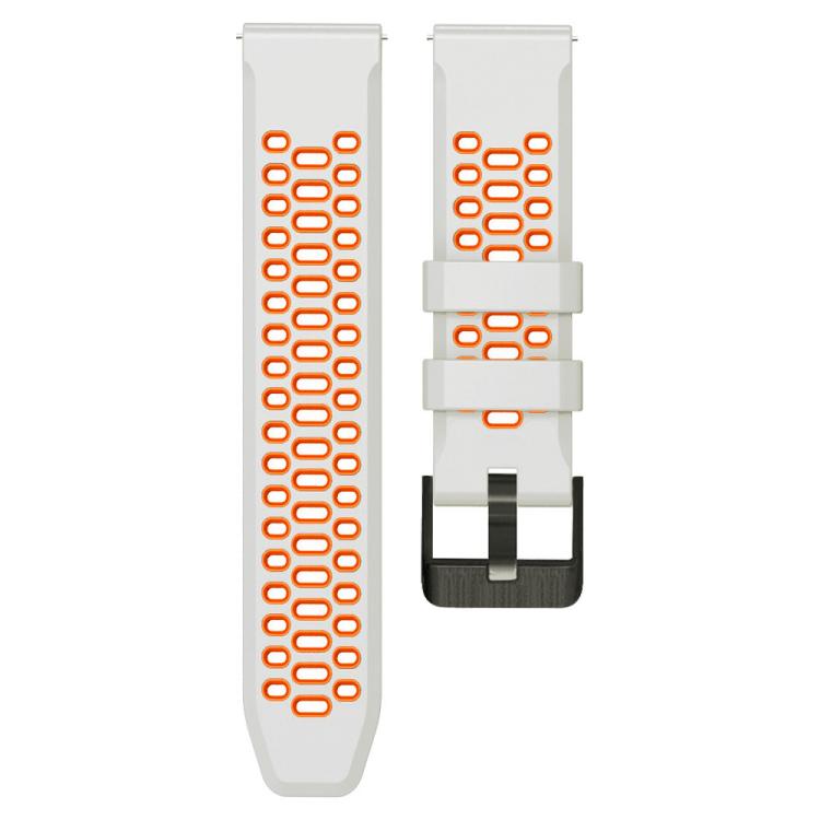 22mm Three-row Hole Breathable Two Color Silicone Watch Band