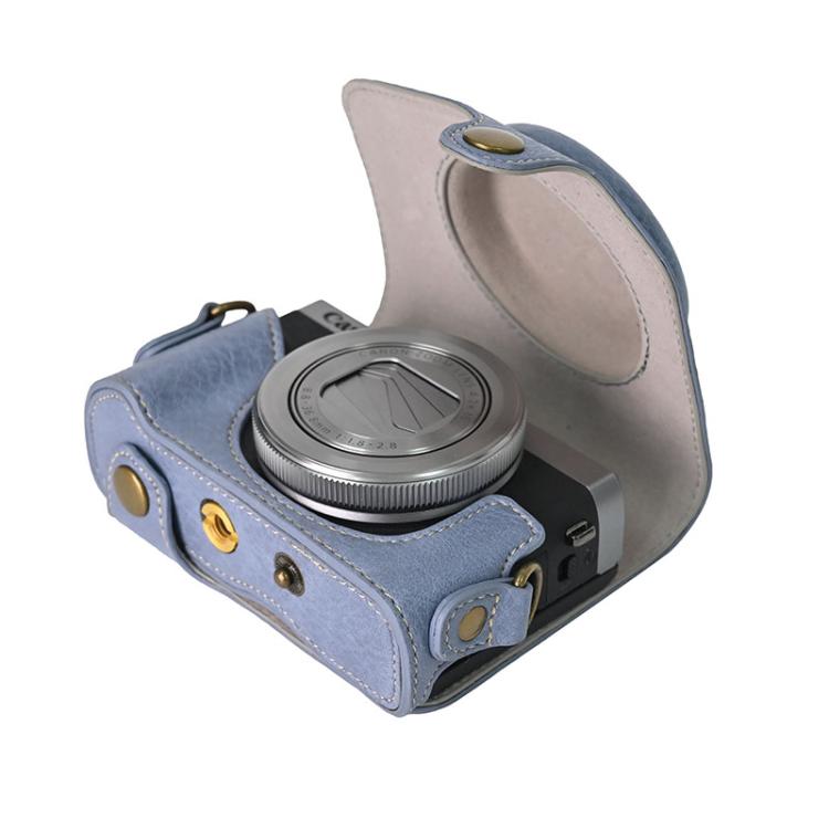 For Canon G7 X Mark III / G7X3 Retro Litchi Texture Leather Full Body Camera Case Bag with Strap