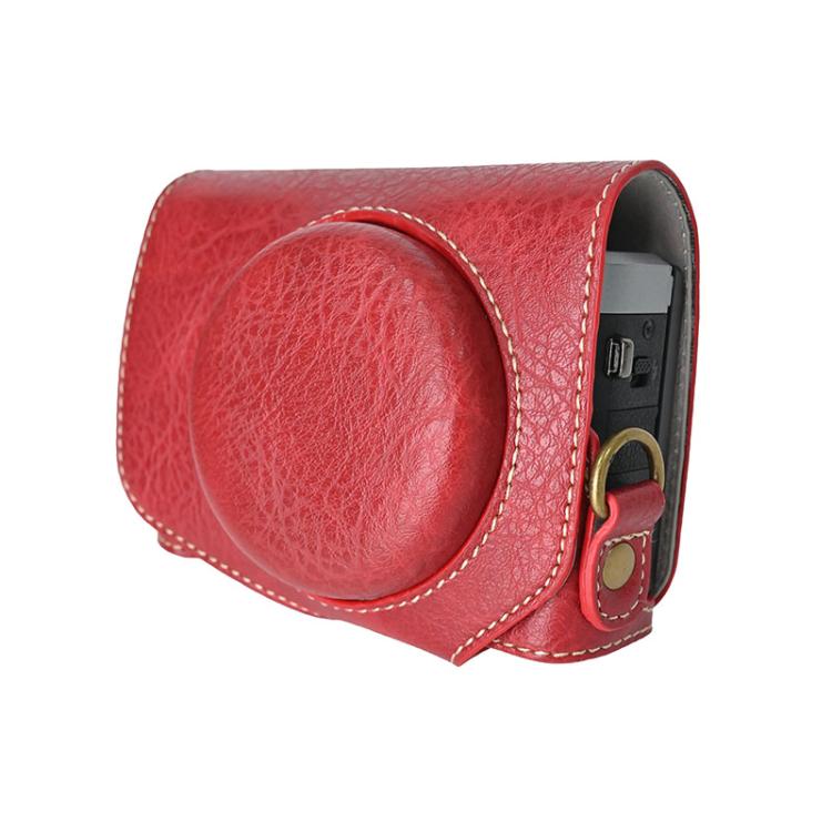 For Canon G7 X Mark III / G7X3 Retro Litchi Texture Leather Full Body Camera Case Bag with Strap