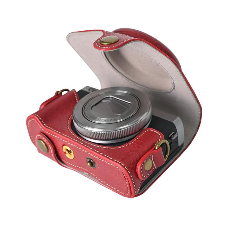 For Canon G7 X Mark III / G7X3 Retro Litchi Texture Leather Full Body Camera Case Bag with Strap