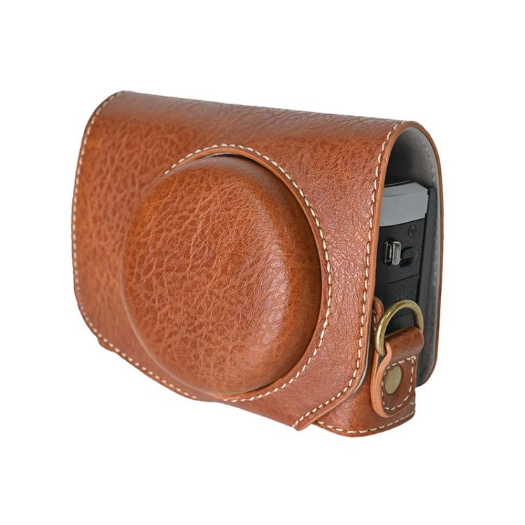 For Canon G7 X Mark III / G7X3 Retro Litchi Texture Leather Full Body Camera Case Bag with Strap