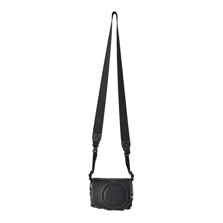 For Canon G7 X Mark III / G7X3 Retro Litchi Texture Leather Full Body Camera Case Bag with Strap