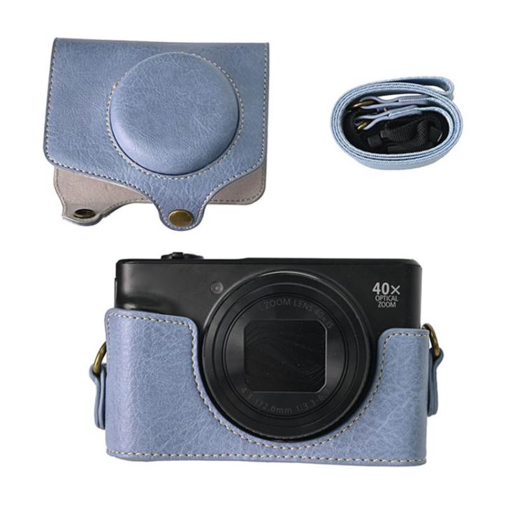For Canon PowerShot SX740 HS Retro Litchi Texture Leather Full Body Camera Case Bag with Strap