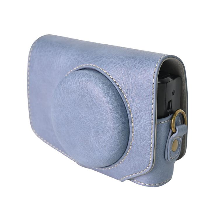 For Canon PowerShot SX740 HS Retro Litchi Texture Leather Full Body Camera Case Bag with Strap